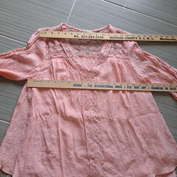 John Paul Richard Blouse Women Small Boho Lace Flowy Peasant Festival Embroidery - Picture 8 of 12